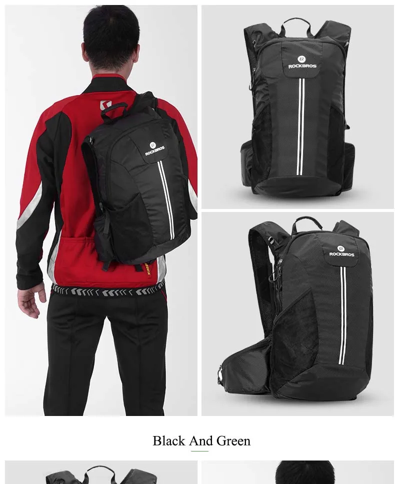 Excellent Rockbros Outdoor Sports Bicycle Backpack Ultralight Cycling Shoulders Storage Pack Climbing Travel Rucksack Nylon Bike Bag 18