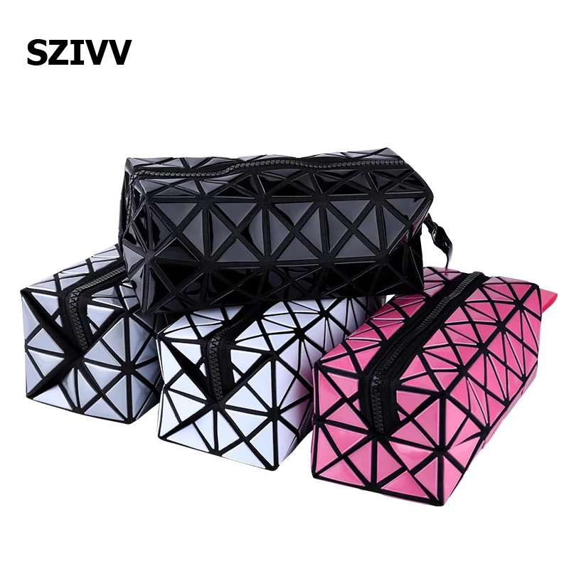

Square Clutch Geometric Zipper lady Cosmetic Bag Makeup Bags Cosmetics Storage Bags trousse maquillage femme