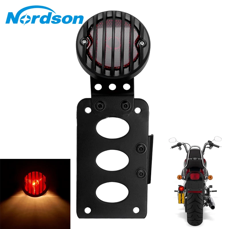 Кронштейн для мотоцикла Nordson задний фонарь Боковое крепление тормоз Harley Cruiser Bobber Chopper Street Standard Dirt Bike|taillight