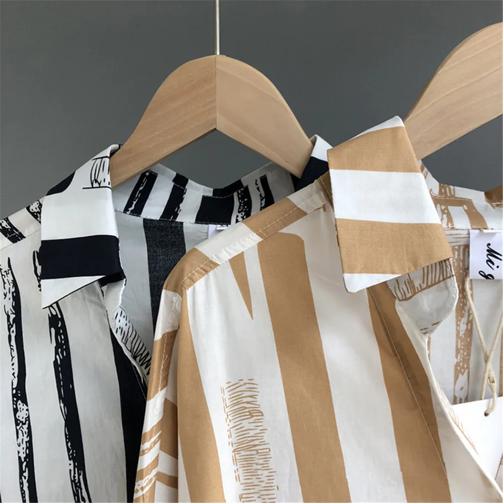 Autumn Striped Blouse Women 2018 Blusas Loose Slim Fit Long Sleeve Campus Shirts Fashion Top All Match For Women's Blouses  (14)