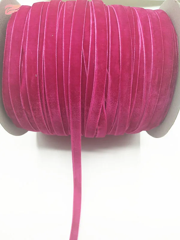 JILV 3/" 200 ярдов бархатная лента DIY тесьма 27 цветов одежды сумка домашний текстиль Швейные аксессуары - Цвет: rose