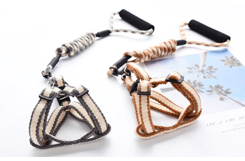 Safety Adjustable Rope Dog Leash French Bulldog Pug Shih Tzu Small Medium Dog Harness Set Soft Cotton Pet Walking Harness Vest