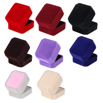 

1PC Velvet Engagement Wedding Earring Ring Box Organizer 7 Color Pendant Jewelry Display Storage Foldable Case Accessories
