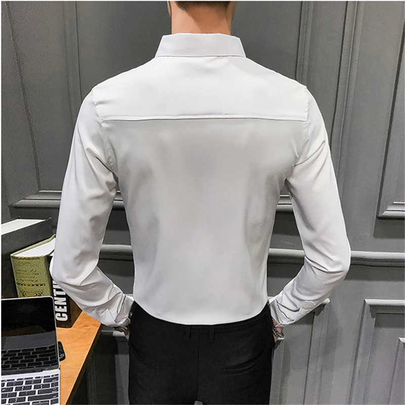 Мужская рубашка с длинным рукавом Размеры S M L XL XXL XXXL|Рубашки для смокинга| |