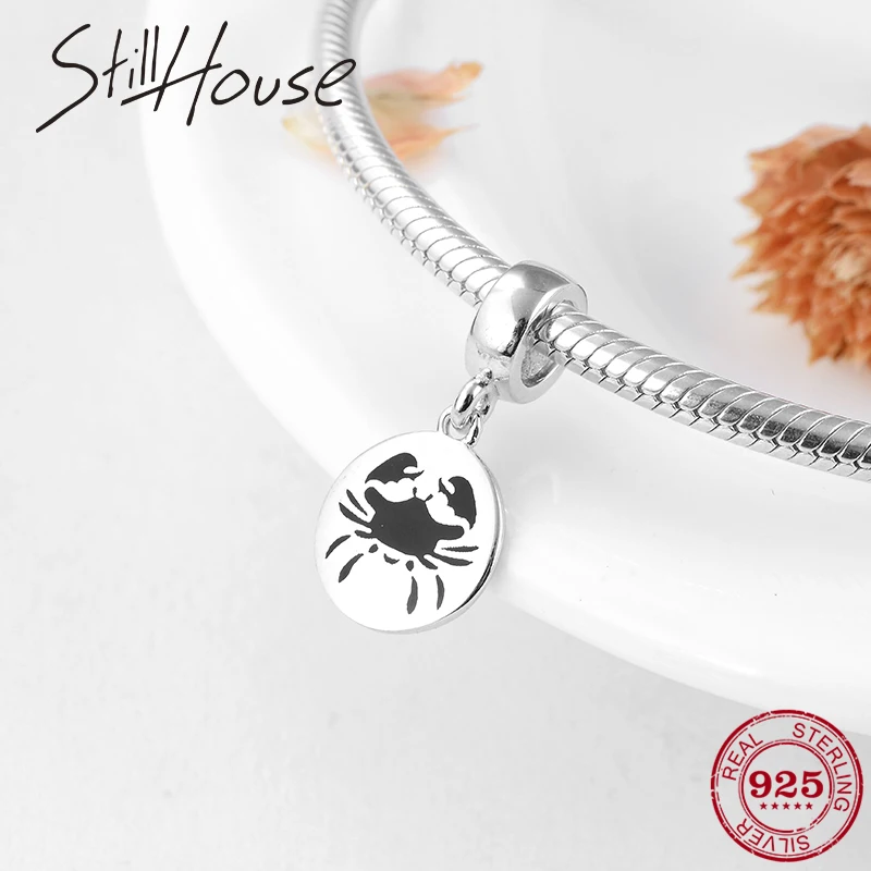 

Round shape 925 Sterling Silver 12 Constellation Cancer fine Pendants beads Fit Original Pandora Charm Bracelet Jewelry making