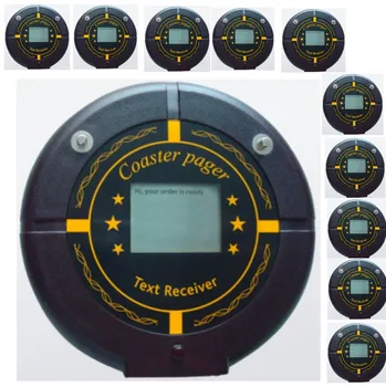 

Coaster pager, 10pcs wireless waitress call system numeric text message display, guest paging system receiver,queue calling