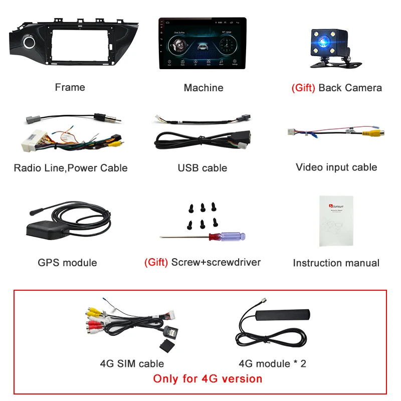 Top Junsun V1 2G+32G Android 9.0 For KIA RIO 4 2017 Car Radio Multimedia Video Player Navigation GPS 2 din dvd 5