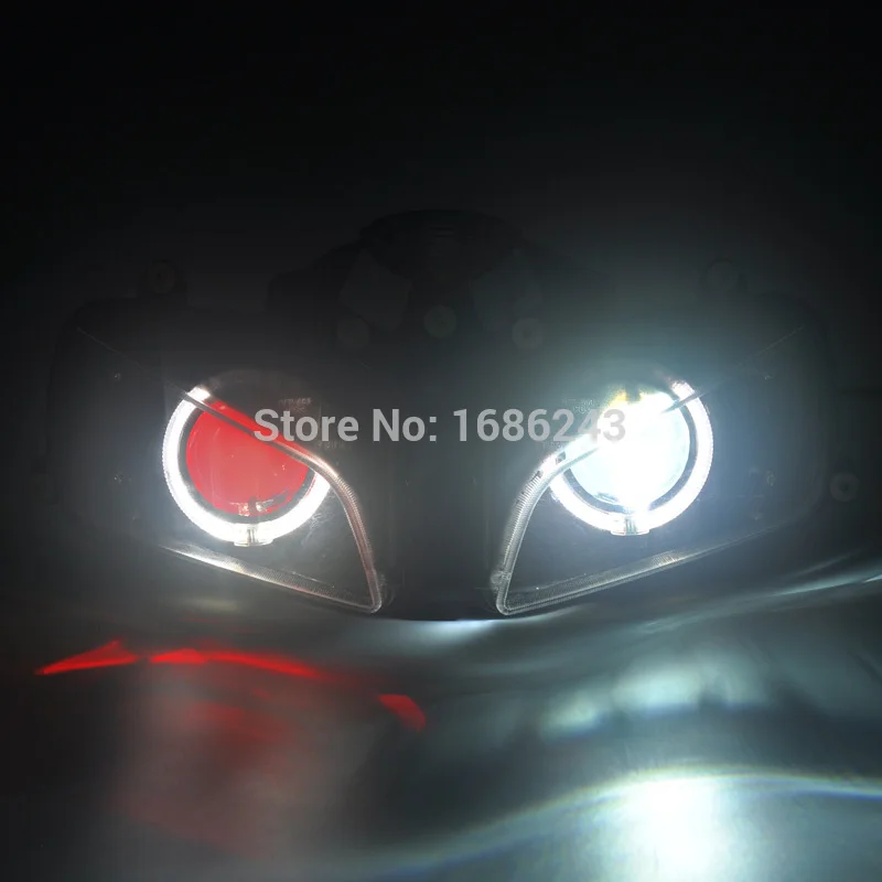 Белый Ангел и красным демон глаз HID проектор передних фар подходит для Honda CBR600 F5 03-06