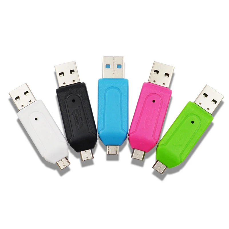 2 в 1 USB OTG кардридер Универсальный Micro USB OTG TF/SD кардридер телефонный удлинитель-переходник Micro USB OTG адаптер