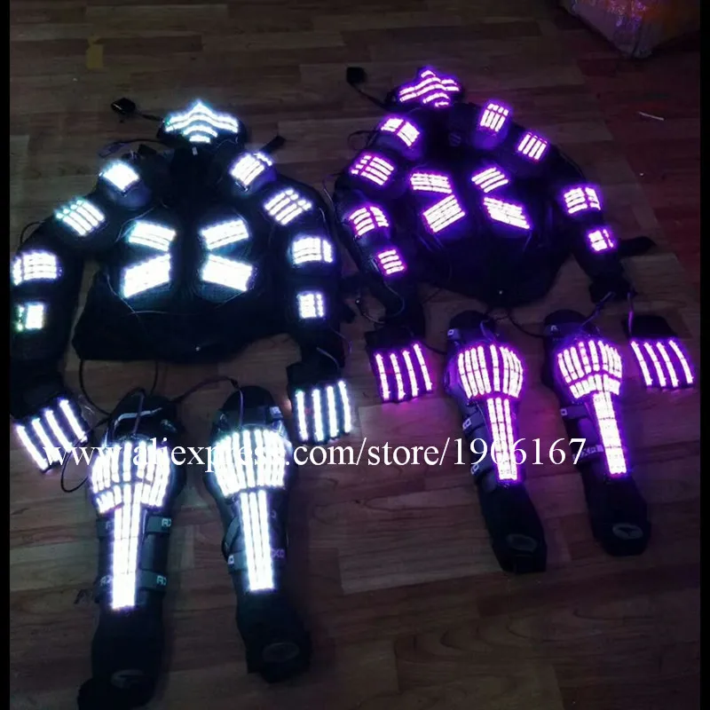 Fashion LED Armor Light Up Jackets Costume Glove Glasses Led Outfit Clothes Led Suit For LED Robot suits8