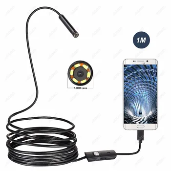 

Hot 1M 2M 3M 5M Mini Camera 7mm lens Endoscope inspection Pipe IP67 Waterproof 640P HD micro USB mini Camera For Android Phone