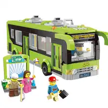 418PCS City Bus Station Building Blocks Educational Bricks Action & Toy Figures Kids Toys Compatible With Lepining loz london tower bridge building bricks diy blocks toy action figure kids educational toys