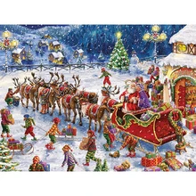 5D DIY diamond embroidery Christmas street diamond painting Cross Stitch full square Rhinestone mosaic home decoration 5d diy diamond mosaic cartoon full square diamond painting cross stitch kits embroidery home decoration gift