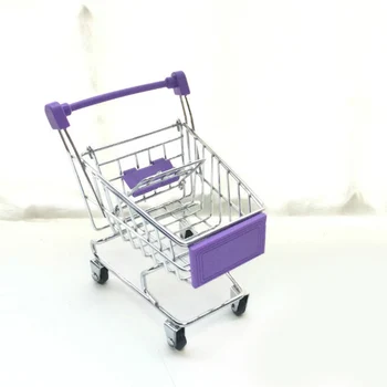 

Super Mini Supermarket Handcart Trolley Shopping Utility Cart Phone Holder Office Desk Storage Toy Cart Baby Toy