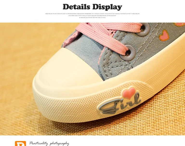 New 2016 Spring Fashion Girls Shoes Canvas Children Shoe Breathable Casual Print Girls Sneakers Toddler High Good Rubber Sneaker 434 (12)