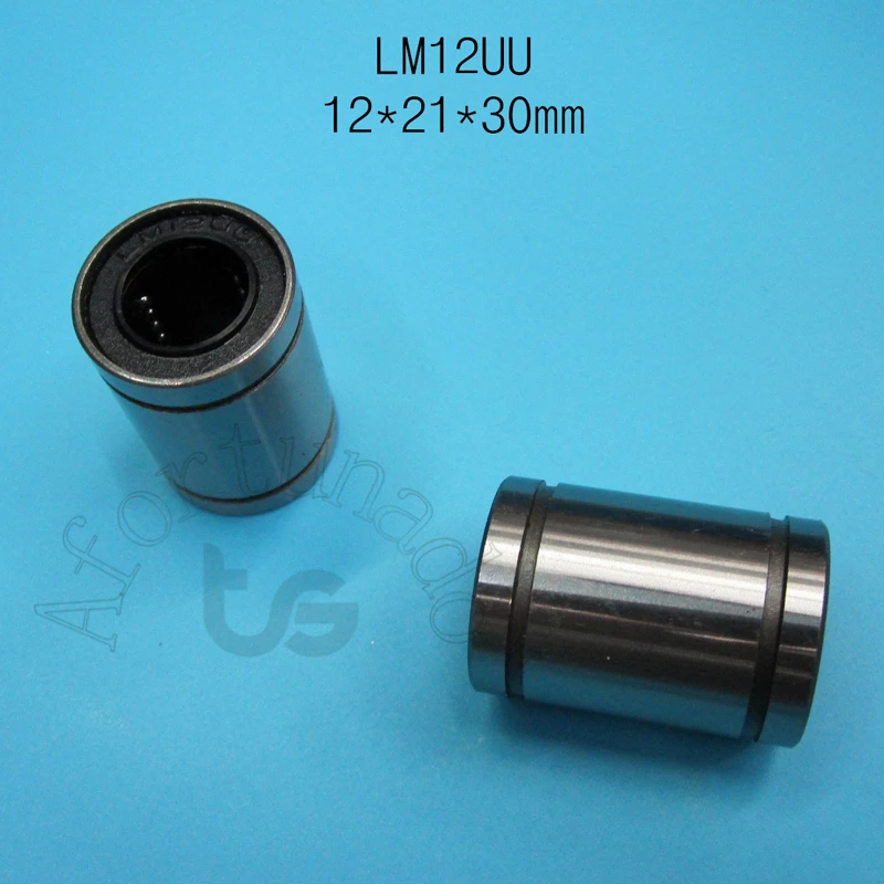 LM12UU 12x21x30mm Подшипник ; набор из 10 шт./лот LM12UU 12 мм 12 мм Линейный шариковый Подшипник Втулки втулка стандартного размера