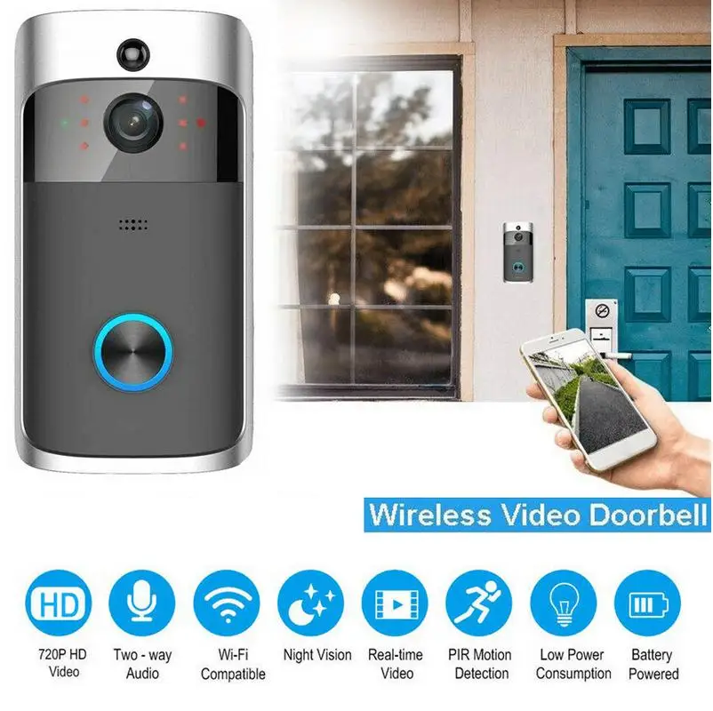 

Wireless Automation Modules Smart WiFi DoorBell IR Video Visual Ring Camera Intercom Home Security Wireless Connection