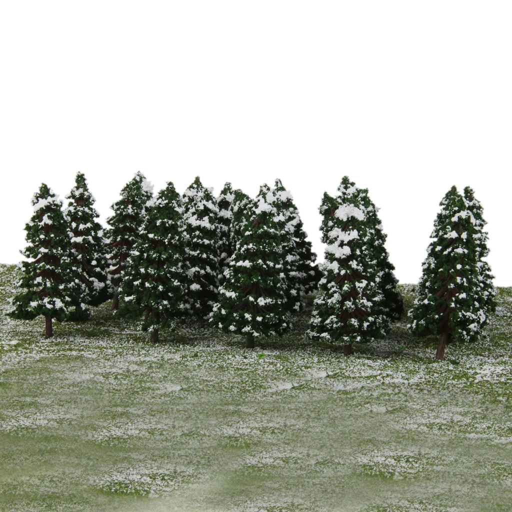 40x Winter Snow Scenery Pine Trees Model Train Forest Street Layout 8cm/9cm
