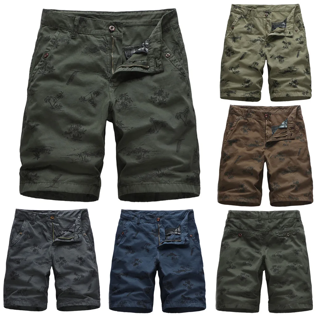 Мужские летние уличные повседневные свободные хлопковые комбинезоны с принтом, пляжные мужские крутые летние шорты,, высокое качество