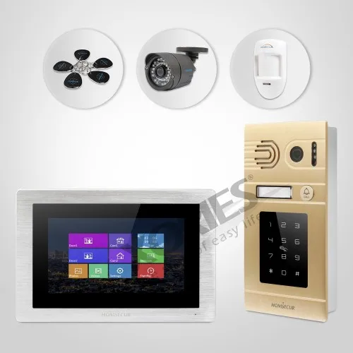 

HOMSECUR 7" Wired Video&Audio Home Intercom with Call Transfer for Apartment BC071-G+BM714-S
