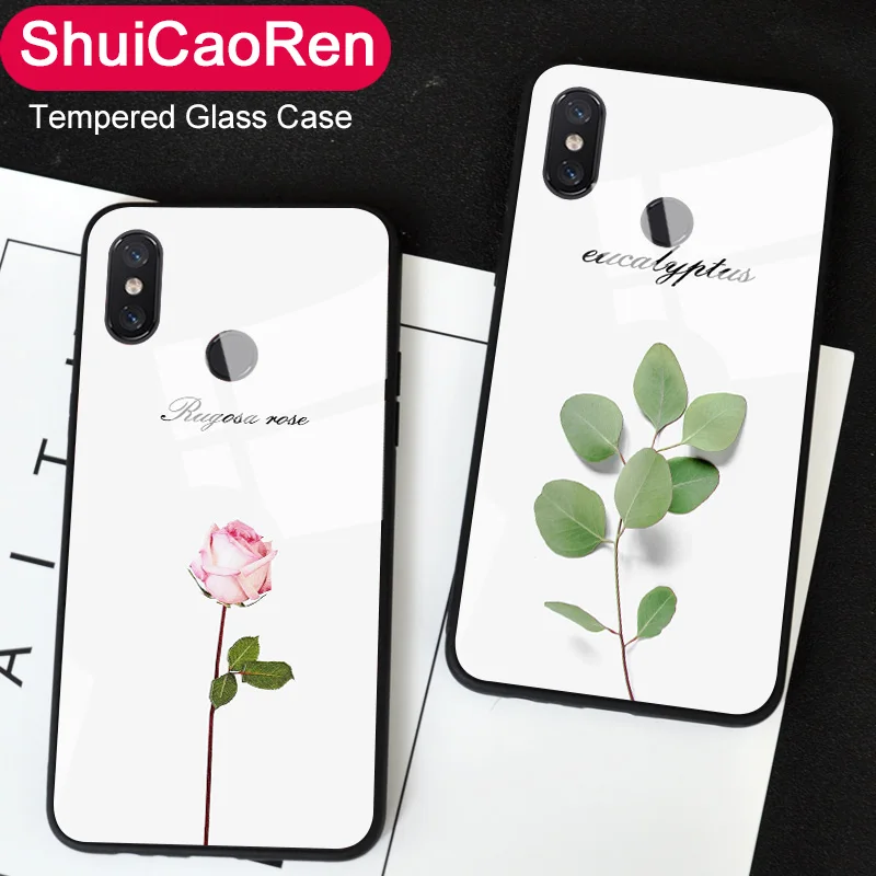 

Pretty Tempered Glass Back Case For Xiaomi Mi Max 2 Max2 Case Luxury Rose Flower Cover For Xiaomi Mi Max 3 Mirror Case
