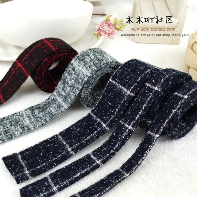 DIY manual material accessories hair thin font b Tartan b font cloth strip