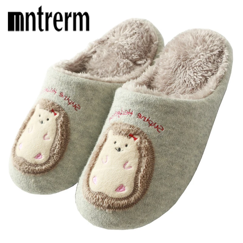Mntrerm Indoor House Slipper Soft Plush Cotton Animal Slippers Shoes Non-Slip Floor Home Furry Slippers Women Shoes For Bedroom xiaokaixin fashion ladies home shoes woman winter animal style indoor warm cotton house slippers pregnant women non slip slipper