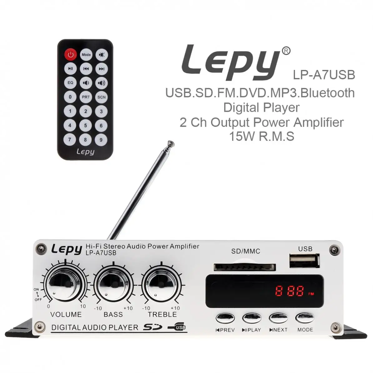 Bluetooth автомобильный мини Hi Fi стерео аудио усилитель 12 В Авто Аудио FM MP3 плеер с