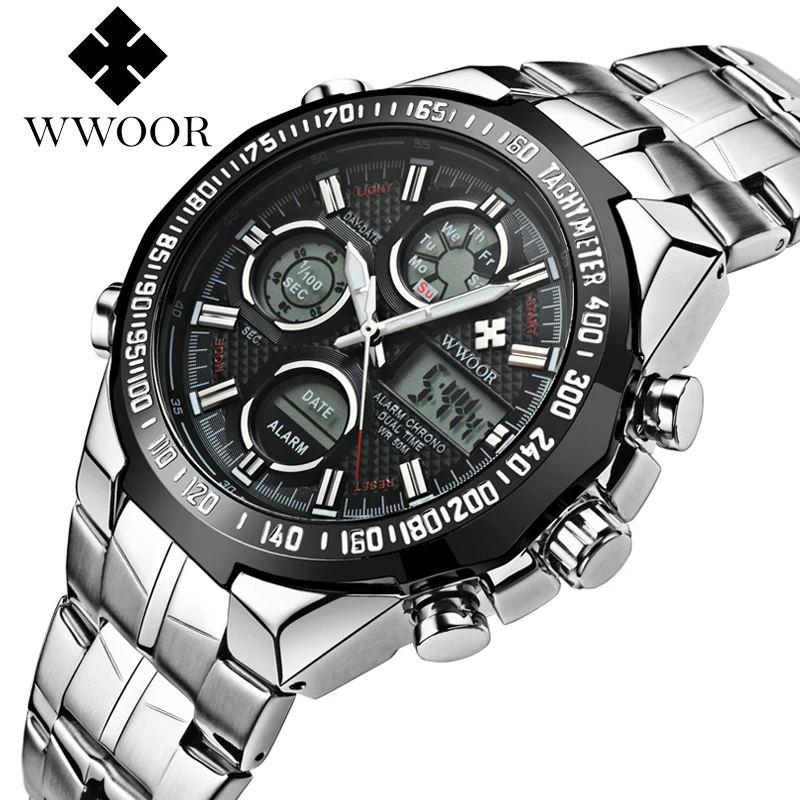 

Fashion Men Watch WWOOR Brand Casual Watches Men Top Brand Waterproof Luxury Steel Men Wristwatches Quartz Watch reloj hombre