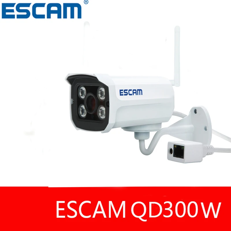 

Original ESCAM QD300 WIFI HD 720P P2P Cloud Wireless Onvif IP Camera Outdoor Infrared Waterproof Bullet Day/Night Vision Camera