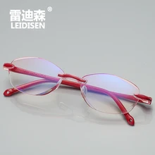 Женские очки для чтения с защитой от синего бриллианта, Обрезанные женские бескаркасные пресбиопические очки occhiali da lettura