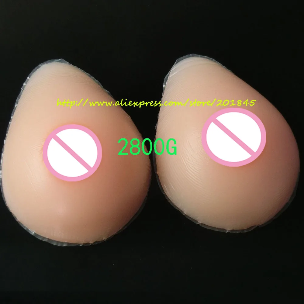 

New Arrival Teardrop Shape 2800g/Pair Natural Silicone False Breast Form Soft Realistic Touch With Gift Bag For Crossdressers