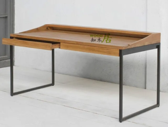 American Loft Retro Furniture Wrought Iron Wood Desk Computer American Loft Retro Furniture Wrought Iron Wood Desk Computer Board Tables