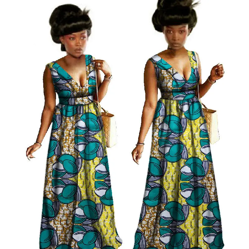 Bazin-African-Wax-Print-Sexy-V-neck-Dresses-Plus-Size-6xl-Africa-Clothing-for-Women-Vestidos(7)