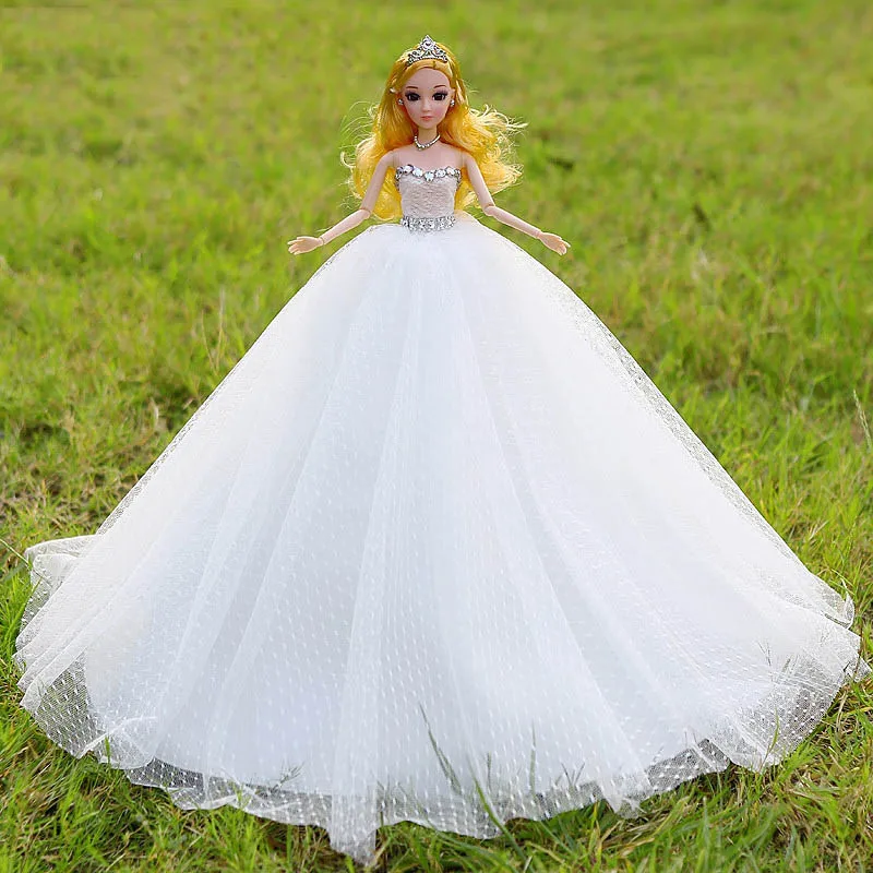 46 см красивая кукла-невеста, золотисто-каштановые волосы, отличное свадебное платье, прекрасные игрушки для девочек, романтические осмысленные подарки TL0041