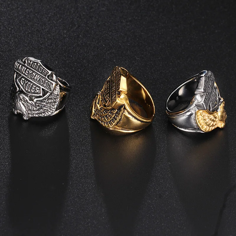 Motorcycle Personality retro punk wind eagle men ring ring locomotive ring jewelry
