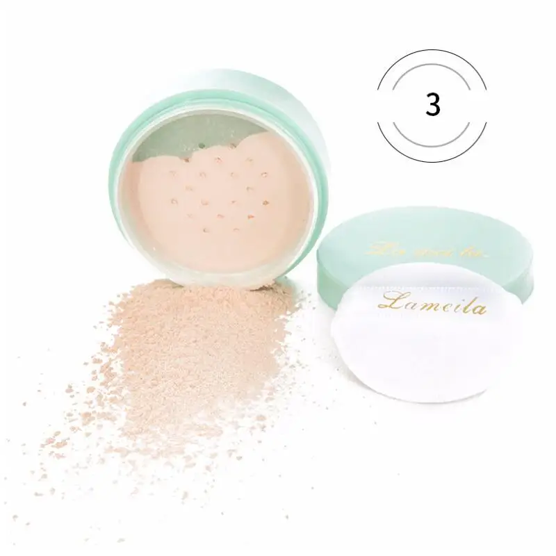 By Brand NandaTranslucent Pressed Powder With Puff Smooth Face Makeup Foundation Waterproof Loose Skin Finish Setting Powder - Цвет: 3