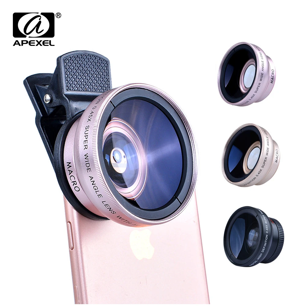 Macro Mobile Lens 0.45X Super Wide Angle Lenses 37mm