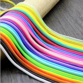 

50Pcs/lot 60cm Solid color Wire Cord Rope Protection USB Charging Cable Winder Data Line Protector Spring Sleeve twine