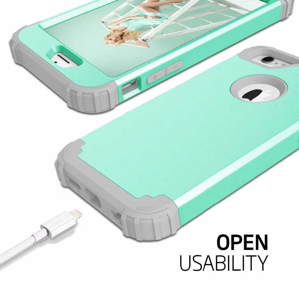 For Apple iPhone 6S Case 6 7 Plus 6S Plus Shockproof Protect Hybrid Hard Rubber Impact Armor Phone Cover Case For iPhone 7 