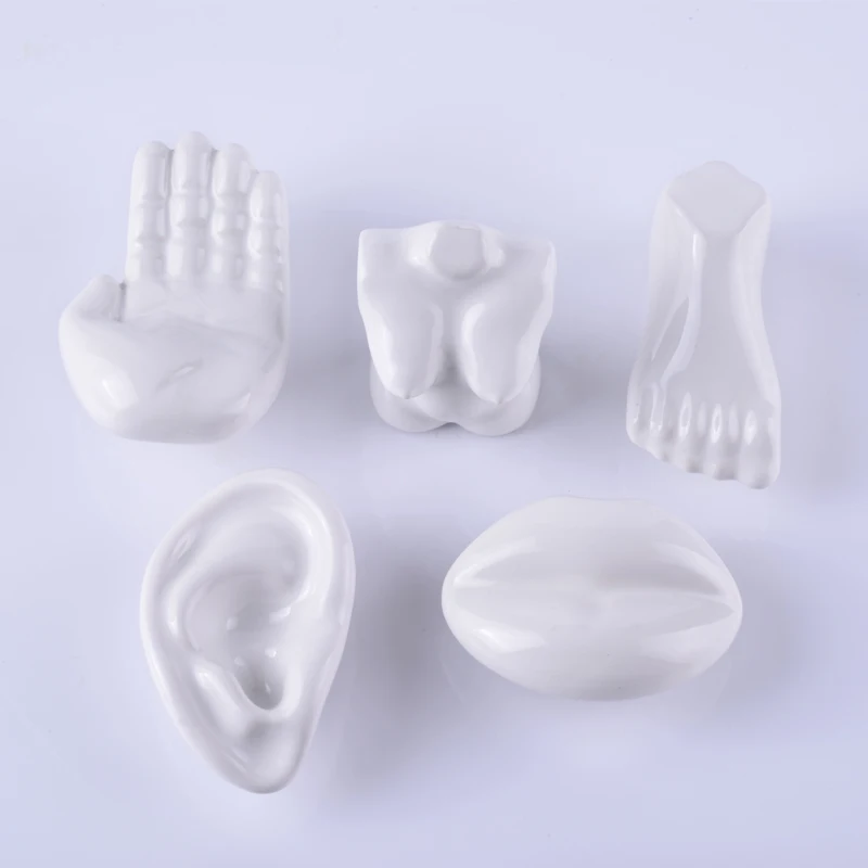

LCH Nose Hand Foot 38MM White Mediterranean style white ceramic statue knobs Museum Cabinet Knobs Drawer Knobs for Kids/Children
