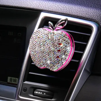 

Car Air Freshener Air Outlet Diamond-Encrusted Apple Car Aromatherapy Car Solid Fragrance Perfume Auto Ornament Accessories