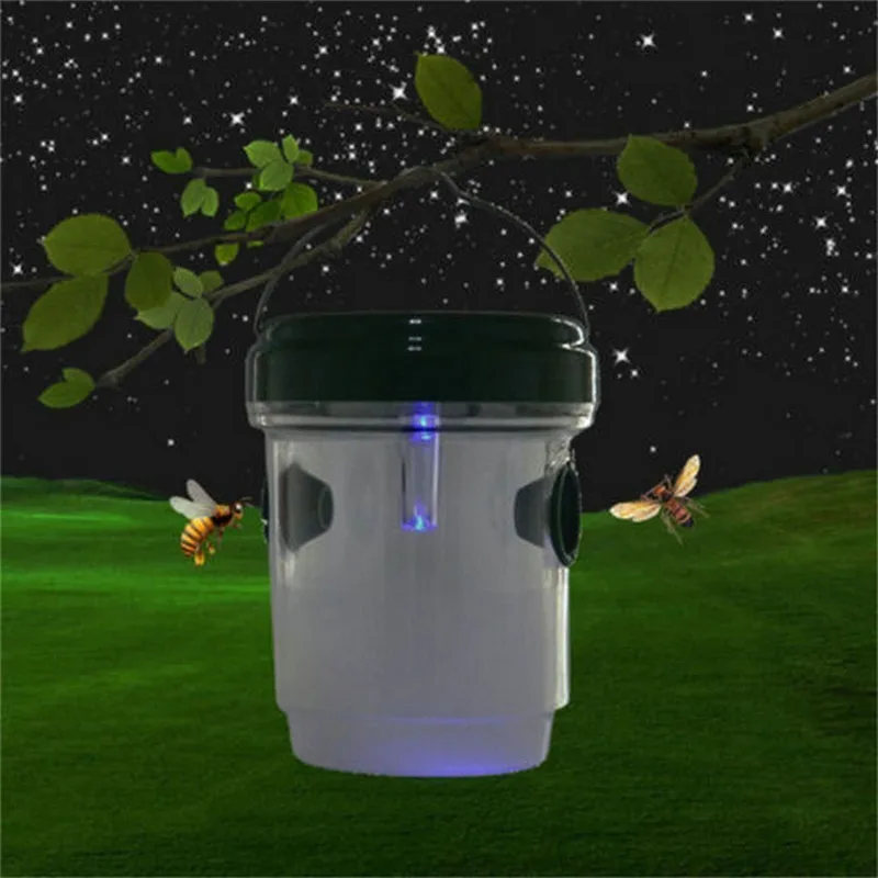 1 шт. пластиковая ловушка для насекомых, светодиодный, на солнечных батареях, ловушка для мух на дереве, летающая пчела, ШЕРШЕНЬ, ловушка для ловли насекомых, москитная ловушка
