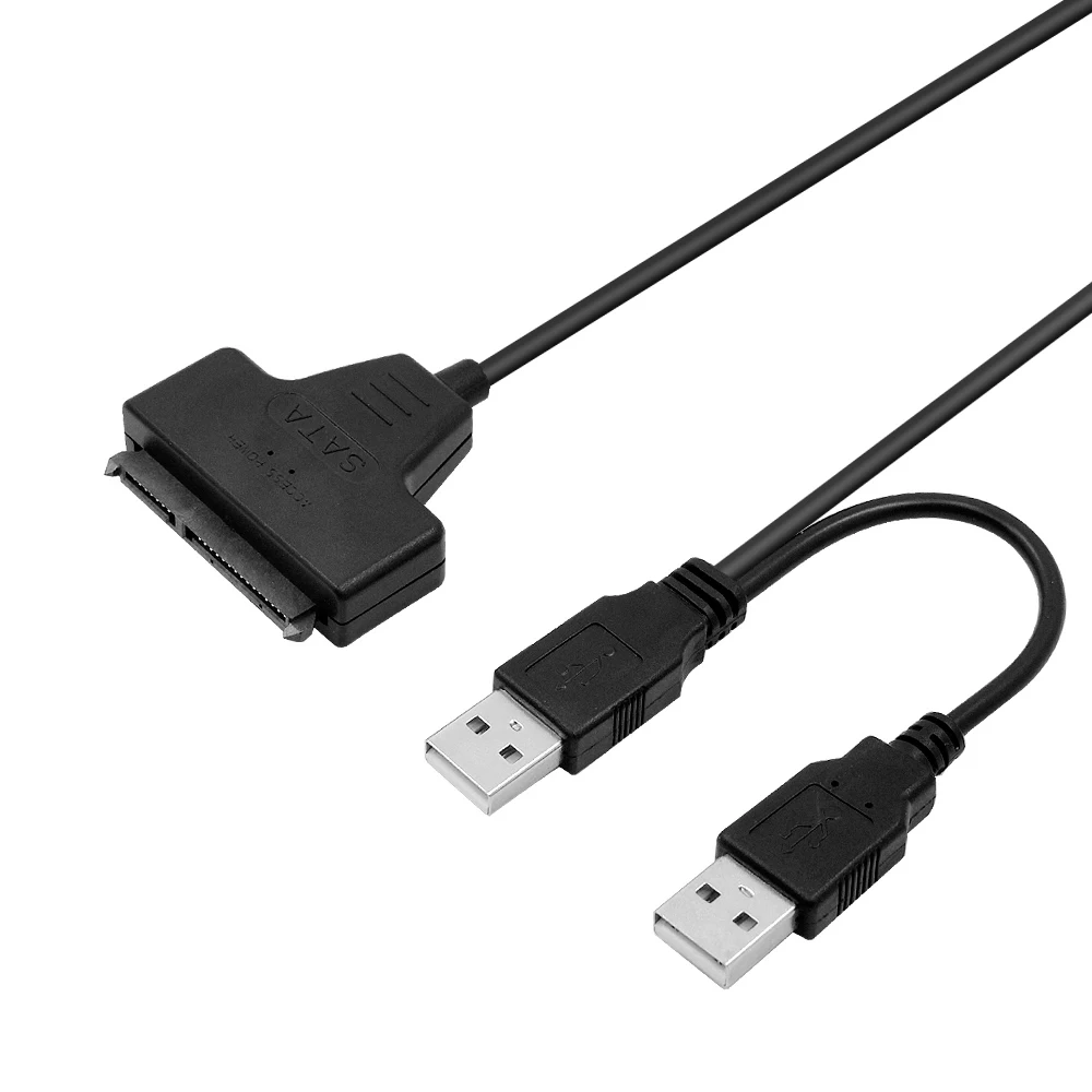 

0.5m USB 2.0 to 7+15 22Pin SATA 3.0 Cable Adapter Converter for 2.5 Inch Hard Disk Drive Cord HDD SSD with USB2.0 Power Cable