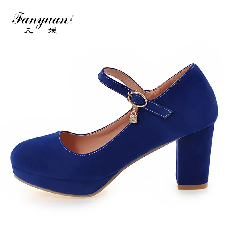 Fanyuan Mary Janes High Heels Pumps Women Shoes Vintage Womens