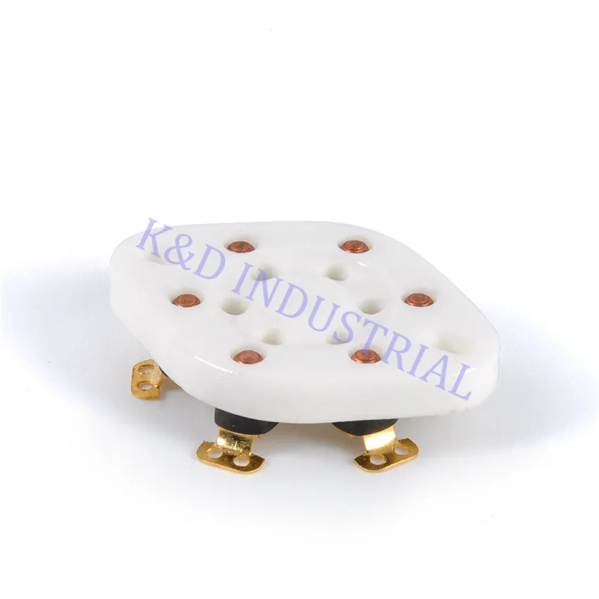 

5pcs Gold 6Pin Ceramic Vaccuum Tube Socket U6A Base 41 42 2A5 6C6 1265 RK43 VT57