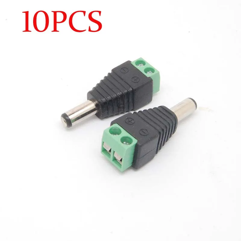 

10pcs 12V DC Power Jack Connectors Male Cable Adapter for CCTV Camera CAM DVR NEW NEW