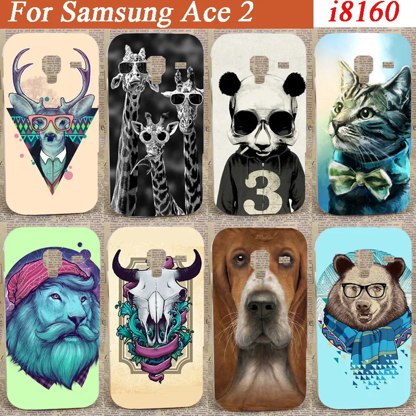

New painting styles colorful anmals design pattern hard Back Case Cover For Samsung Galaxy Ace 2 II i8160 free shipping