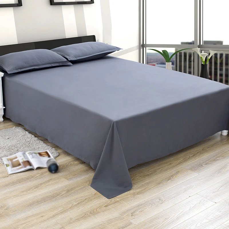 New Classic Polyester Bed Sheet Solid Color Bedspreads Double Bed Covers Home Textile Bedding Printed Soft Pink Sheet