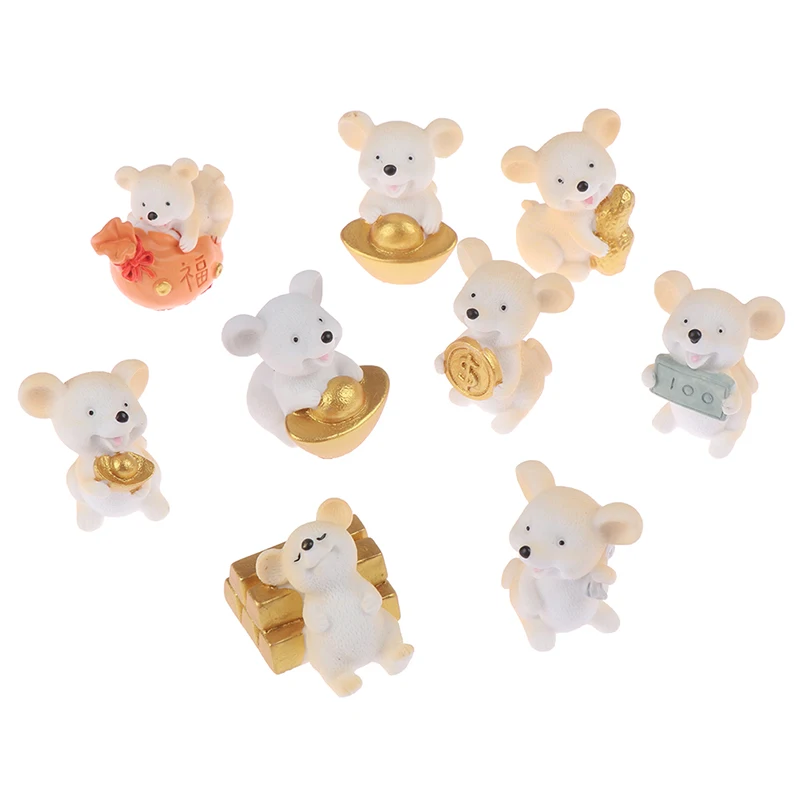 Lucky Fortune мультяшная мышь сказочная садовая миниатюрная слитка Золотая монета Kawaii